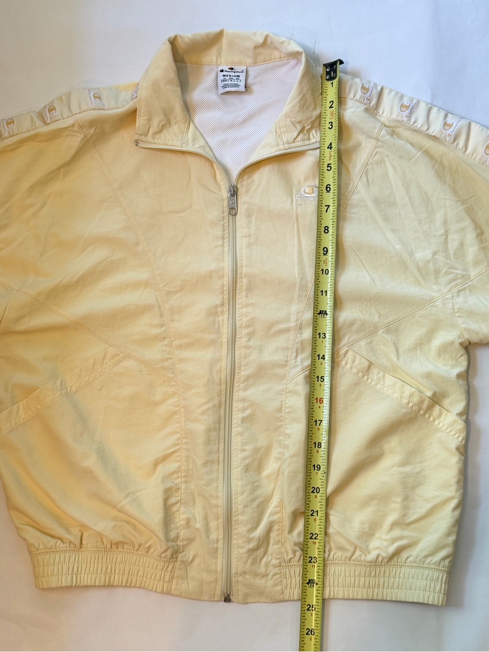 Champion Vintage Style Pastel Yellow Windbreaker Tracksuit Set size Medium - Picture 6 of 8